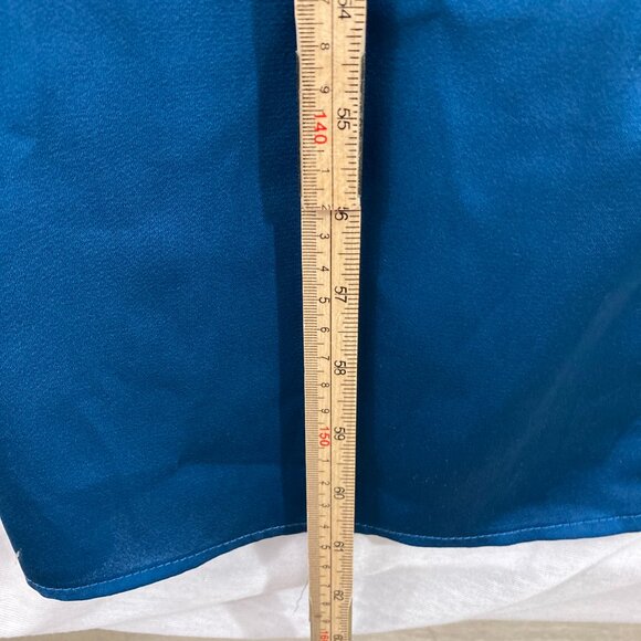 New Lulus Large Destiny Awaits Navy Blue Satin Faux-Wrap Maxi Dress Bridemaid - Picture 8 of 13